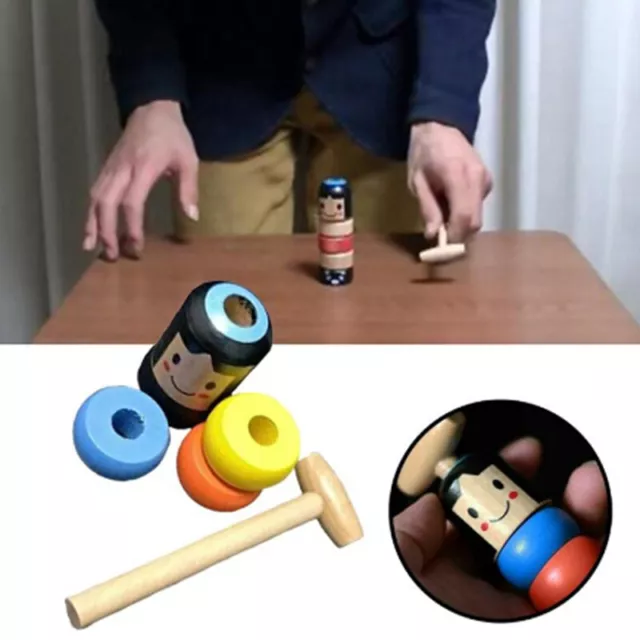 1set Immortal Daruma Unbreakable Wooden Man Magic Toy Fun Toy AccessoryB~mj