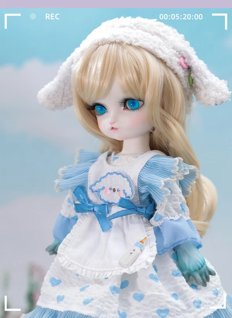 1/6 Resin Jointed Girl Animal Body Makeup BJD Doll Toy Face Up Wig Eyes Full Set