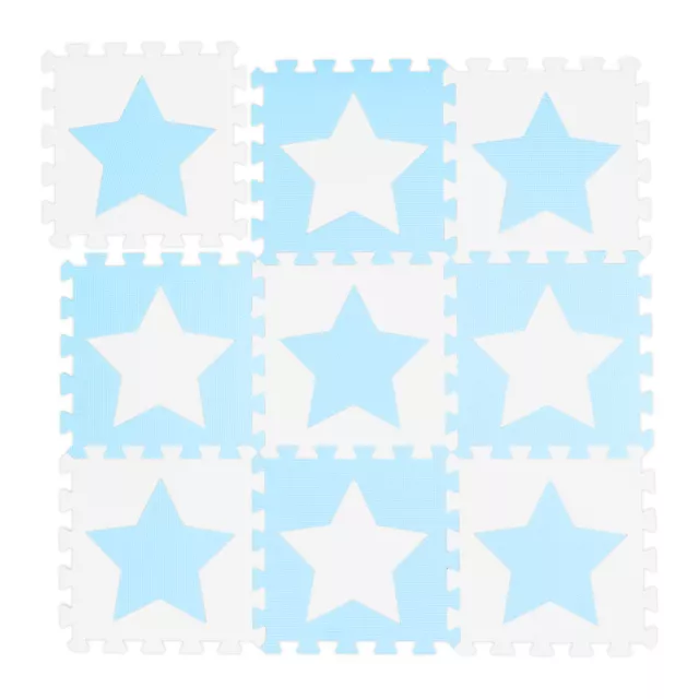 9 losas alfombra puzle bebés estrellas Suelo goma Colchoneta gateo blanco/azul