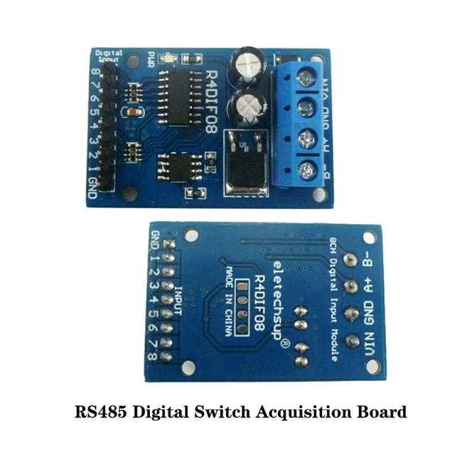 DC 12V 8-CHANNEL Digital Input Module RS485 Modbus RTU Switch ...