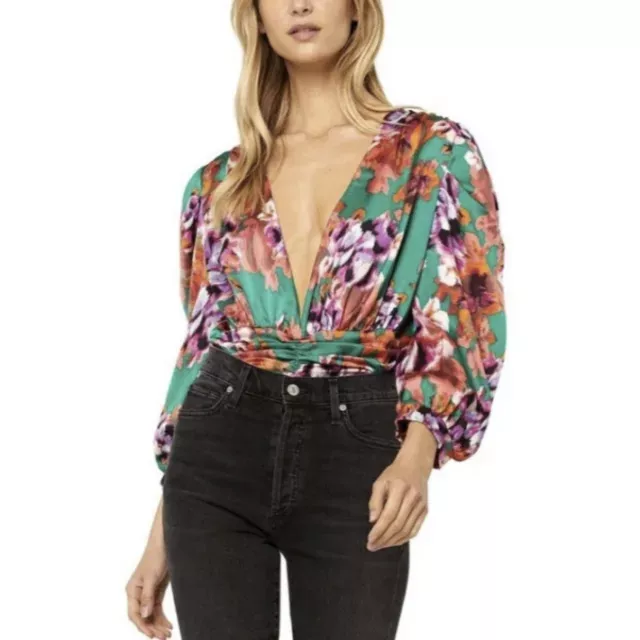 $175 NWT MISA Los Angeles Floral Bodysuit Size Small S