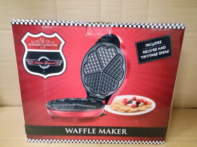 Gourmet Gadgetry Retro Diner Waffle Maker (New in Beaten Box)