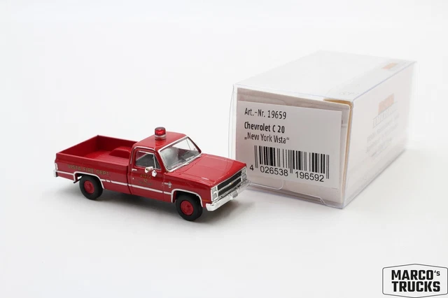 Brekina GMC Sierra Grande Modellauto 1:87 - Schwarz Mit Plattform