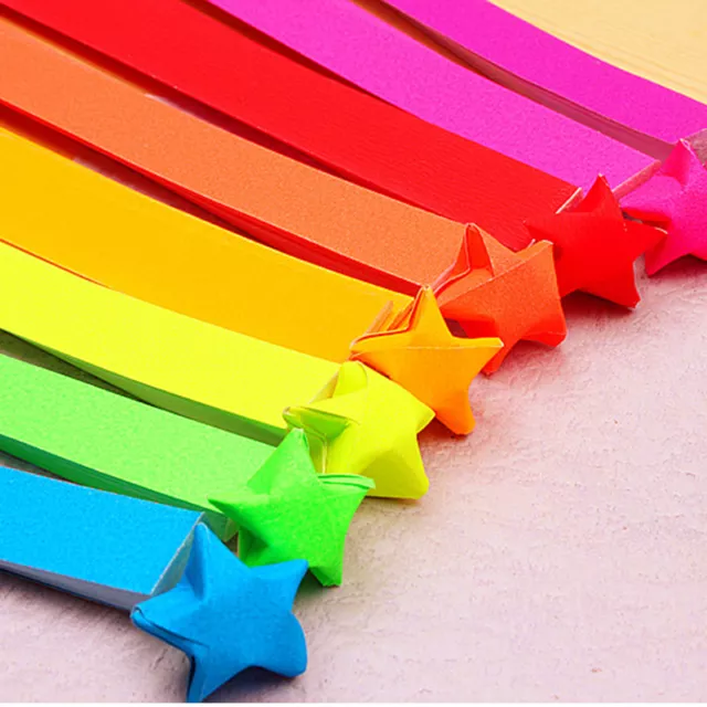 240pcs Origami Lucky Star Paper Strips Folding Paper Ribbons Colors'mj