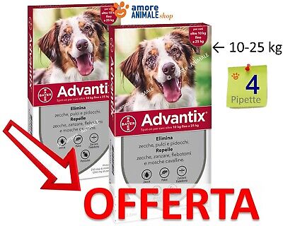 Advantix Bayer 4 pipette per cani da 10 a 25 kg - Antiparassitario || 10-25 kg