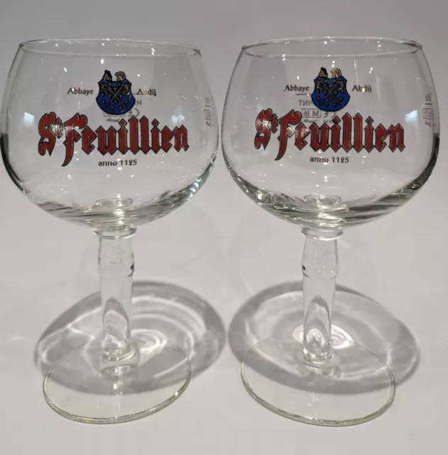 St Feuillien Glass Half pint Belgian beer glass. Home bar single or set