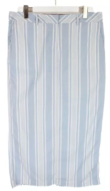 Tommy Hilfiger Striped Clean Sk Gonna Donna (UK) 10 a Strisce Midi Zip Fly