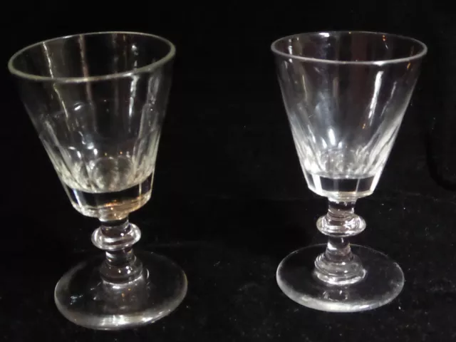2 Georgian / Early Victorian Liqueur Glasses