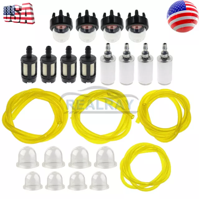 Fuel Filter Primer Bulb Line Hose Kit 4 Sizes For Poulan Weed Eater Gas Trimmer