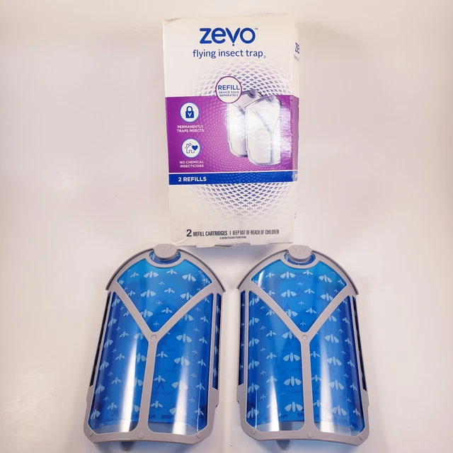 Zevo Flying Insect Trap Refill Cartridges, 2 Count, Damaged Box