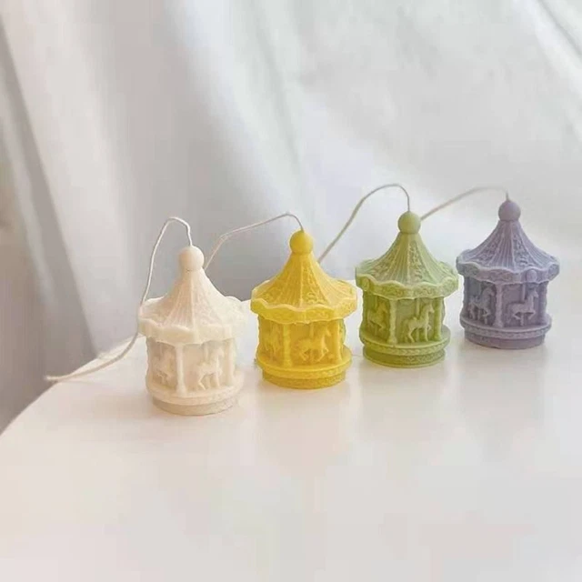 forma carrusel velas de silicona moldes jabones fabricación 3D arte forma de cera