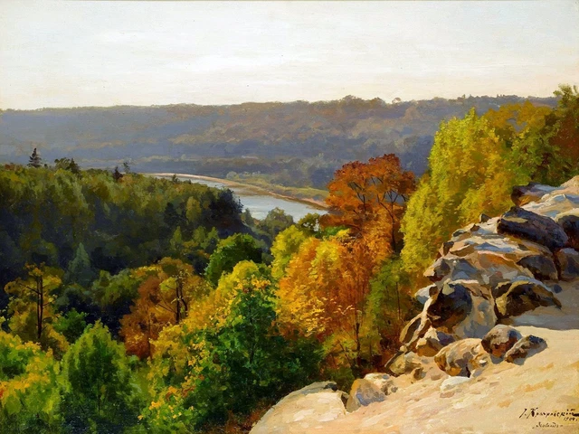 Landscape  Autumn in the mountains Accent Tile Mural Backsplash Ceramic 8x6