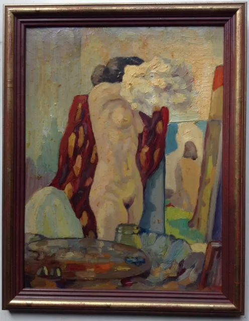Early 20th Century Circle Henri MANGUIN Female Nude in the Artist's Studio Oil