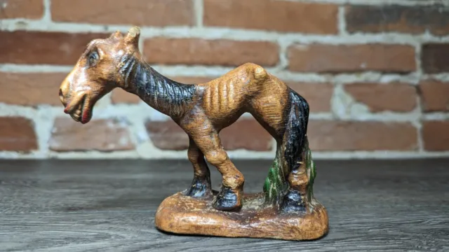 Vintage Syroco Brown Skinny Horse Mule Figurine