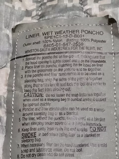 USGI Poncho Liner ACU Excellent USGI Poncho Liner ACU Excellent
