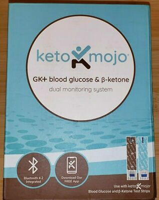 Medidor Bluetooth de glucosa y cetonas KETO-MOJO GK + APLICACIÓN gratuita