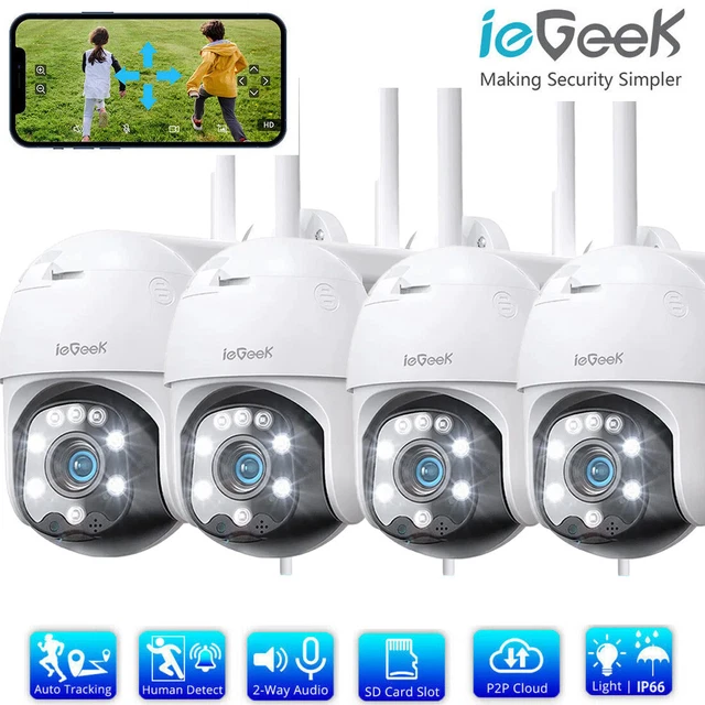 ieGeek Outdoor Security Camera Home Wireless WIFI CCTV System 360° Auto Tracking