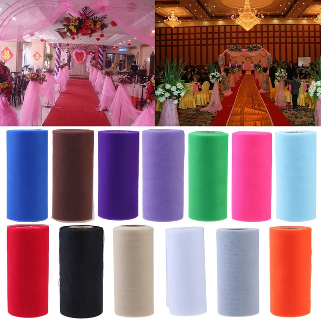 Colorido rollo de papel de tul de tela carrete artesanal boda cumpleaños decoración de vacaciones