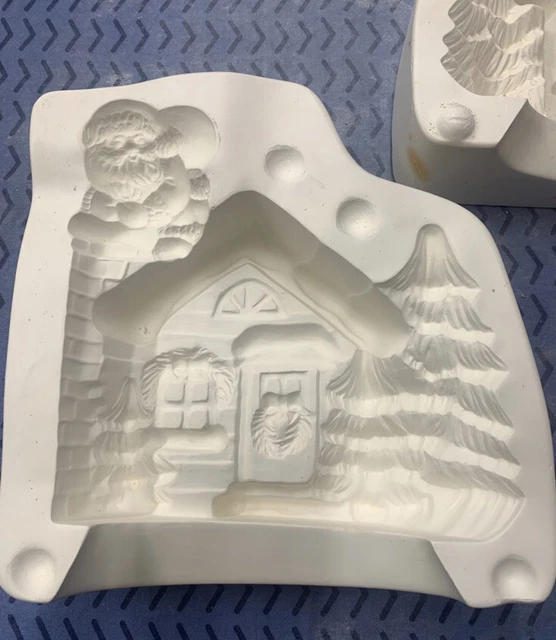 VINTAGE 1986 CERAMIC Slip Mold Doc Holliday Christmas Scene Santa