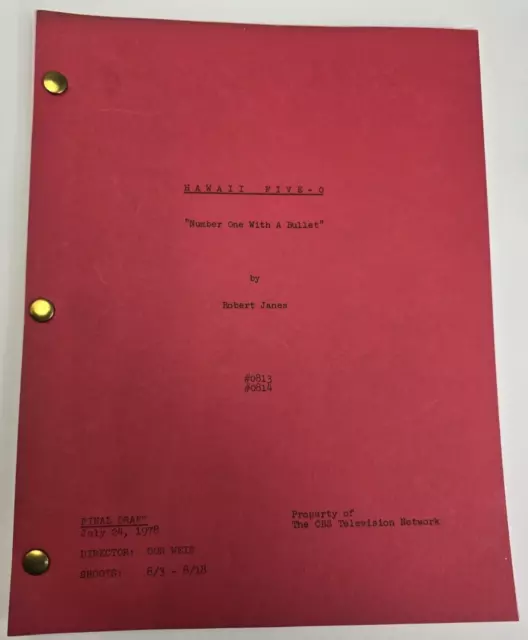 HAWAII FIVE-O / 1978 TV Script, Jack Lord "Number One with a Bullet: Part 1 & 2"