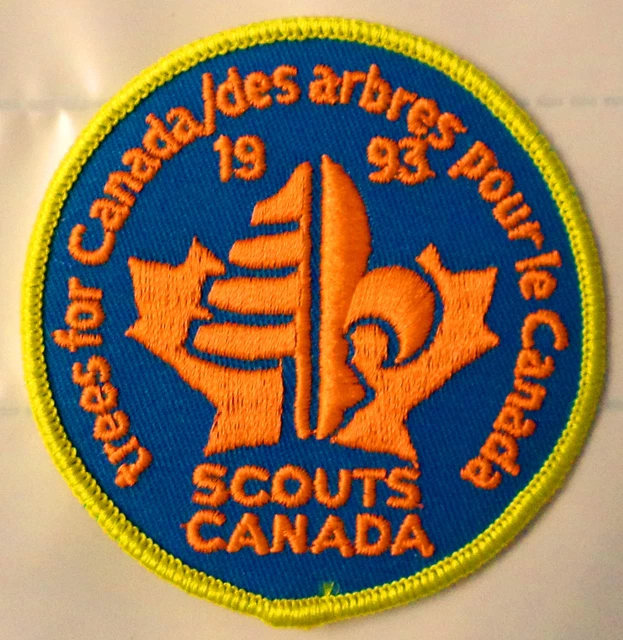 Scouts Canada Patch Trees For Canada 1993 Flourescent Orange