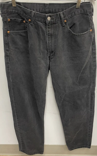 Levi's 550 100% Cotton 36 x 34 Tag Black Taper Leg Relaxed Fit Jean