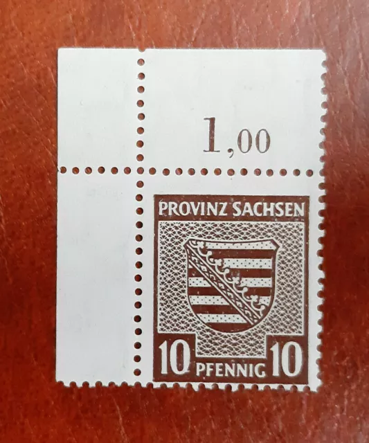 Briefmarke SBZ Provinz Sachsen 10 Pfennig GEPRÜFT Ströh BPP Mi.Nr. 78 bx (16922)