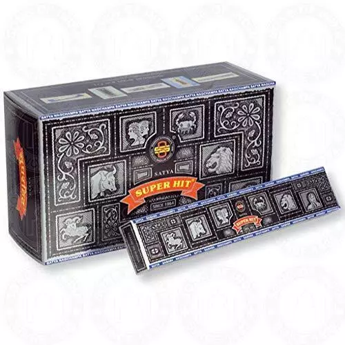 Satya Nag Champa Super Hit Bâtons d'Encens Agarbatti 180 Grammes Boîte 12...