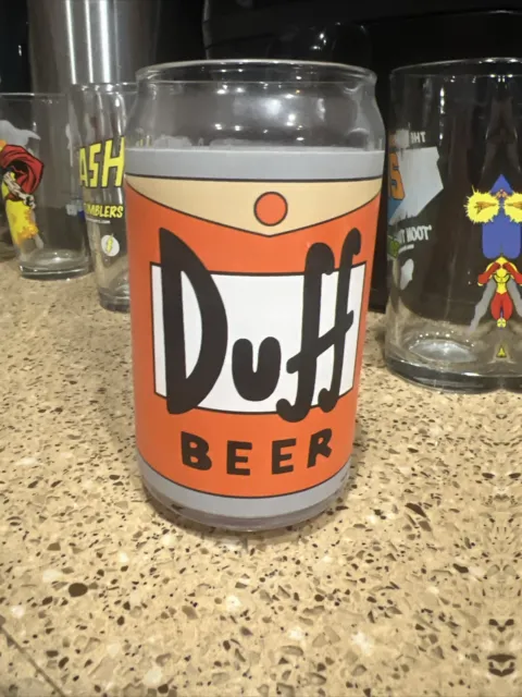 Universal Studios Duff Beer Glass 16 oz Beer Can shaped The Simpsons