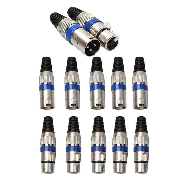 10x XLR 3Pin Male & Female MIC Jack Plug Audio Microphone Wire Cable Connector 2