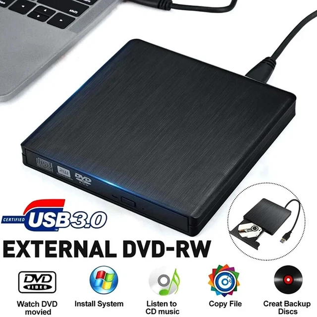 Portable External Slim USB 2.0 DVD-RW/CD-RW Burner Recorder IDE chip Optical Dri