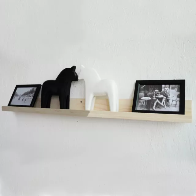 Floating Wall Shelves Slim Wooden Picture Ledge Display Rack Book Mounted Shelf