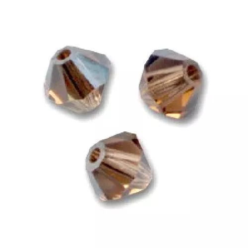 20 Toupies 4mm cristal Swarovski - LIGHT SMOKED TOPAZ SATIN
