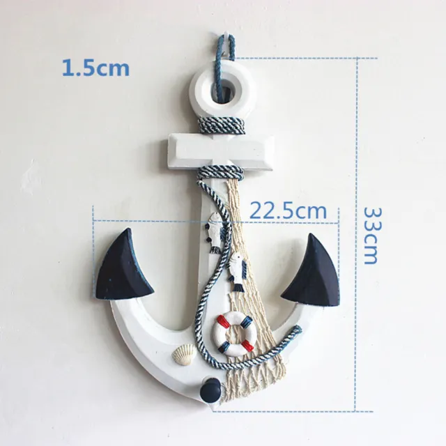 Beach Wall Decor Nautical Wooden Anchor with Rope Vintage Retro Carpet