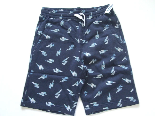 Old Navy Kids Size 14-16 Stretch Shorts Blue/Lightning Bolt Front Pockets NEW