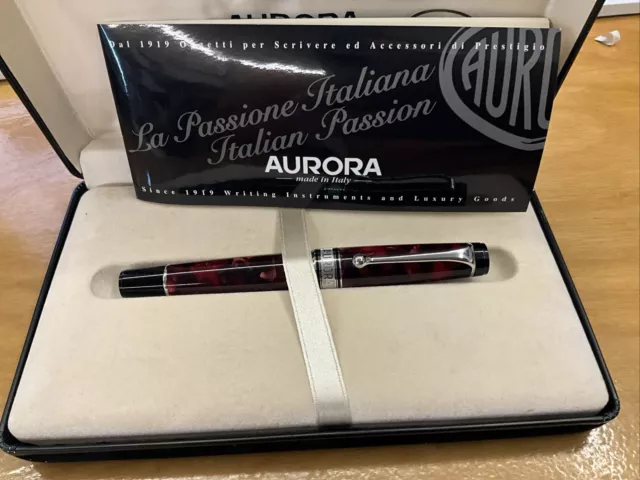 Aurora Burgundy Optima Fountain  Pen