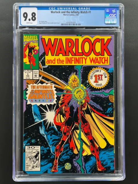 Warlock and the Infinity Watch 1  CGC 9.8  NM/M  White Pages  Jim Starlin 1992