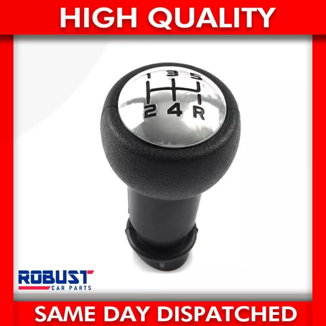 5-Speed Gear Shift Stick Knob Black Chrome For Peugeot 207 307 Citroen C2 C3 C4