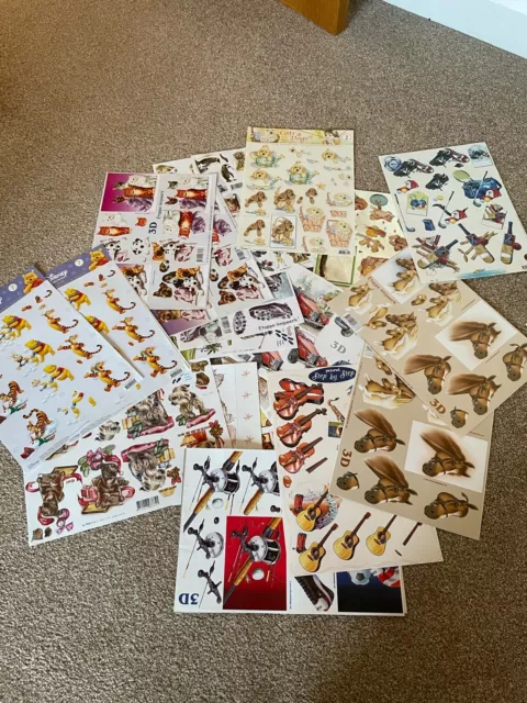 30 x 3D Decoupage Blätter - Kartenherstellung Handwerk - Großbau Posten - Disney