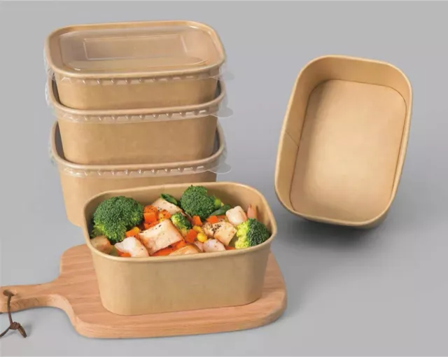 Salatschalen mit Deckel to go 0.75L-1L ,Foodbox, Kartonschalen PE laminiert