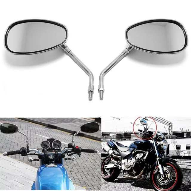 Paire de retroviseur Moto Chrome universelle Honda Yamaha Kawasaki Suzuki KTM