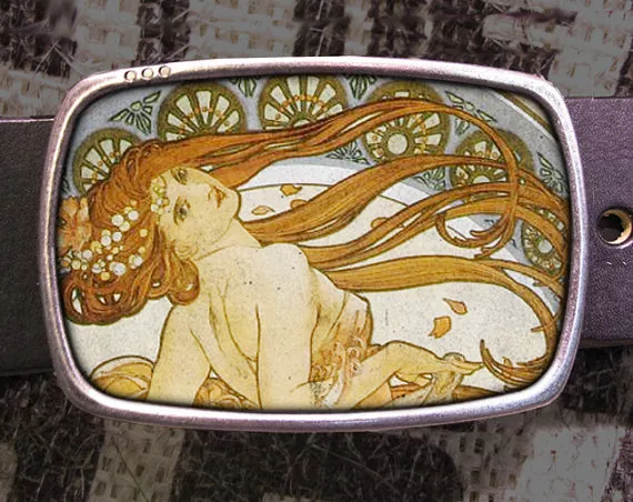 Art Nouveau Vintage Inspired Art Gift Belt Buckle