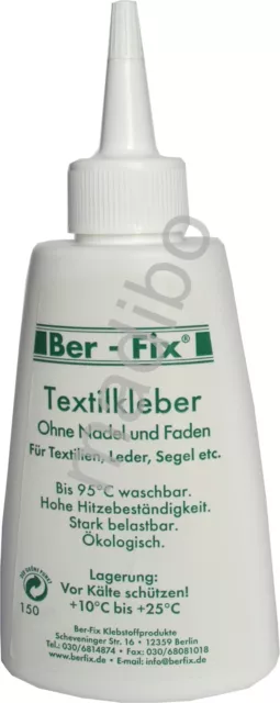 10,00 euros por 100 g pegamento textil Ber-Fix 150 gramos telas tela cuero toldos