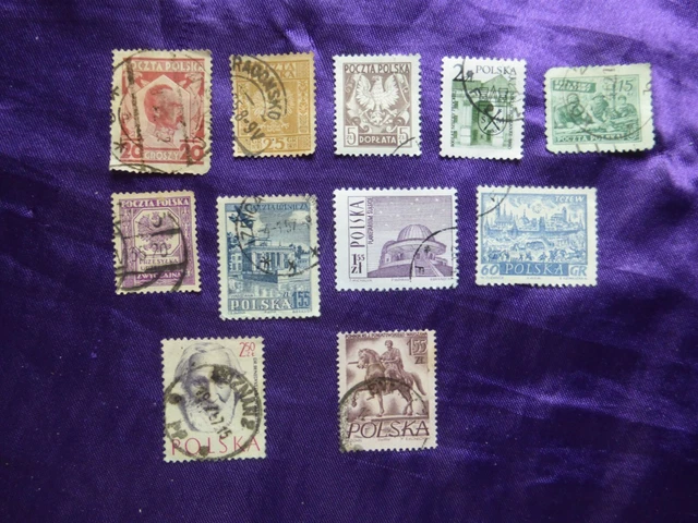 Poland Polska stamps 11 Timbres Pologne de 1929, 1933, 1961... Lot N° 26