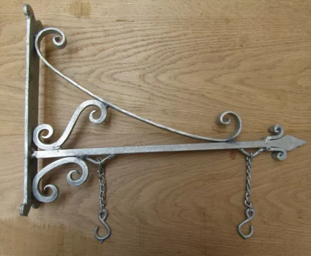 16" GALVANISED Garden iron sign board hanging bracket shop sign house name