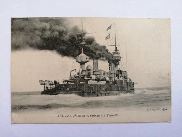 Carte Postale Ancienne – Cuirassé Français COURBET, Marine De Guerre, Années 1910