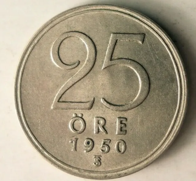 1950 Svezia 25 Ore - Eccezionale da Collezione Svezia Argento Bin B