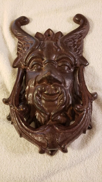Vintage Cast Iron Griffin Gargoyles Door Knocker (Large)