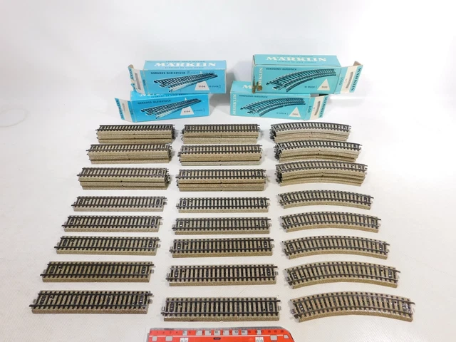 MÄRKLIN H0 AC 60X Pièce De Rail M-Gleis 5106 Droite 5100 Courbée 4X Box ...