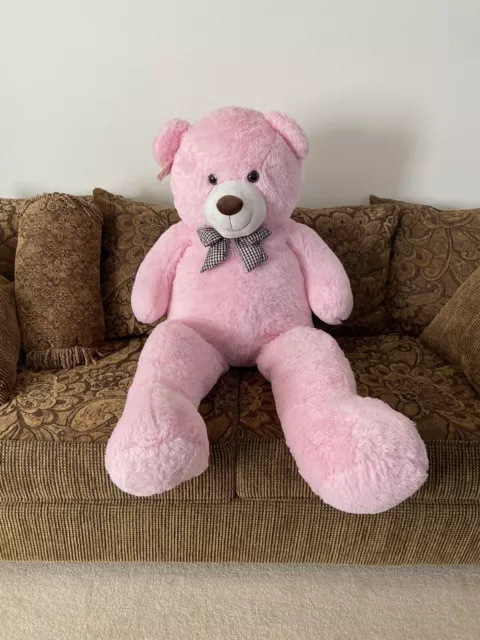 NWT MaoGoLan Giant Pink Teddy Bear Plush Stuffed Animal Soft Life Size 47”